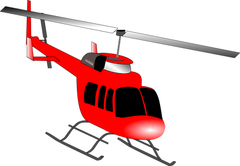 A Red Helicopter With Black Background