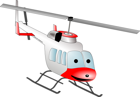 A Cartoon Helicopter With A Face On It