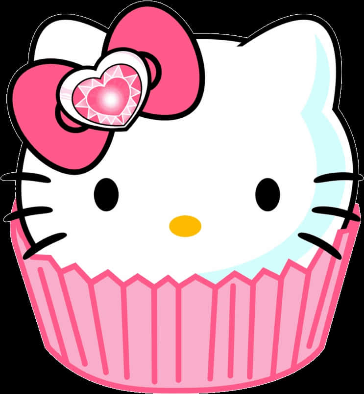 A Cartoon Of A Cat In A Cupcake
