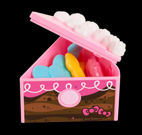 A Pink Box With Candy In It