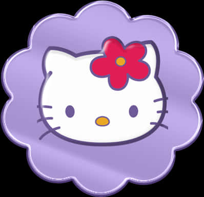 A Cartoon Of A Cat With A Flower On It