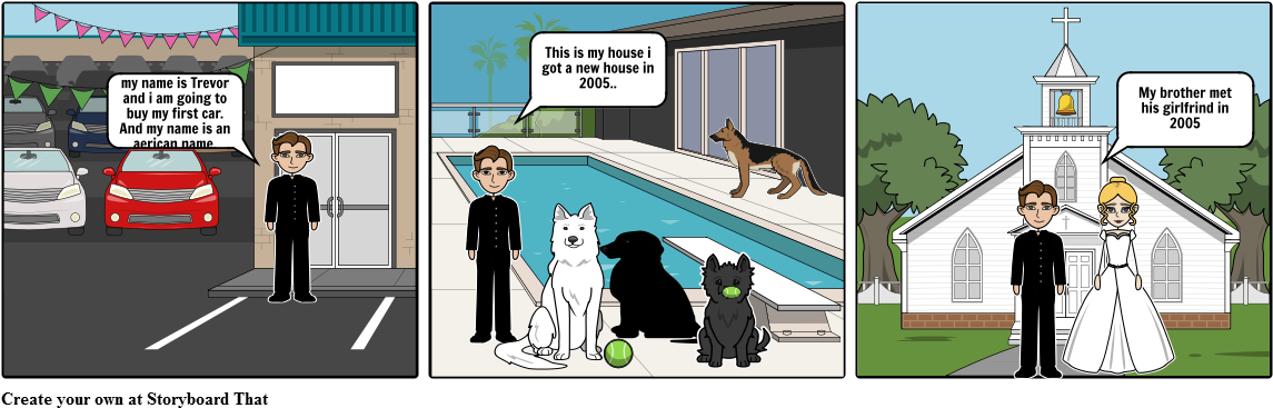 A Cartoon Of A Man And Dogs By A Pool