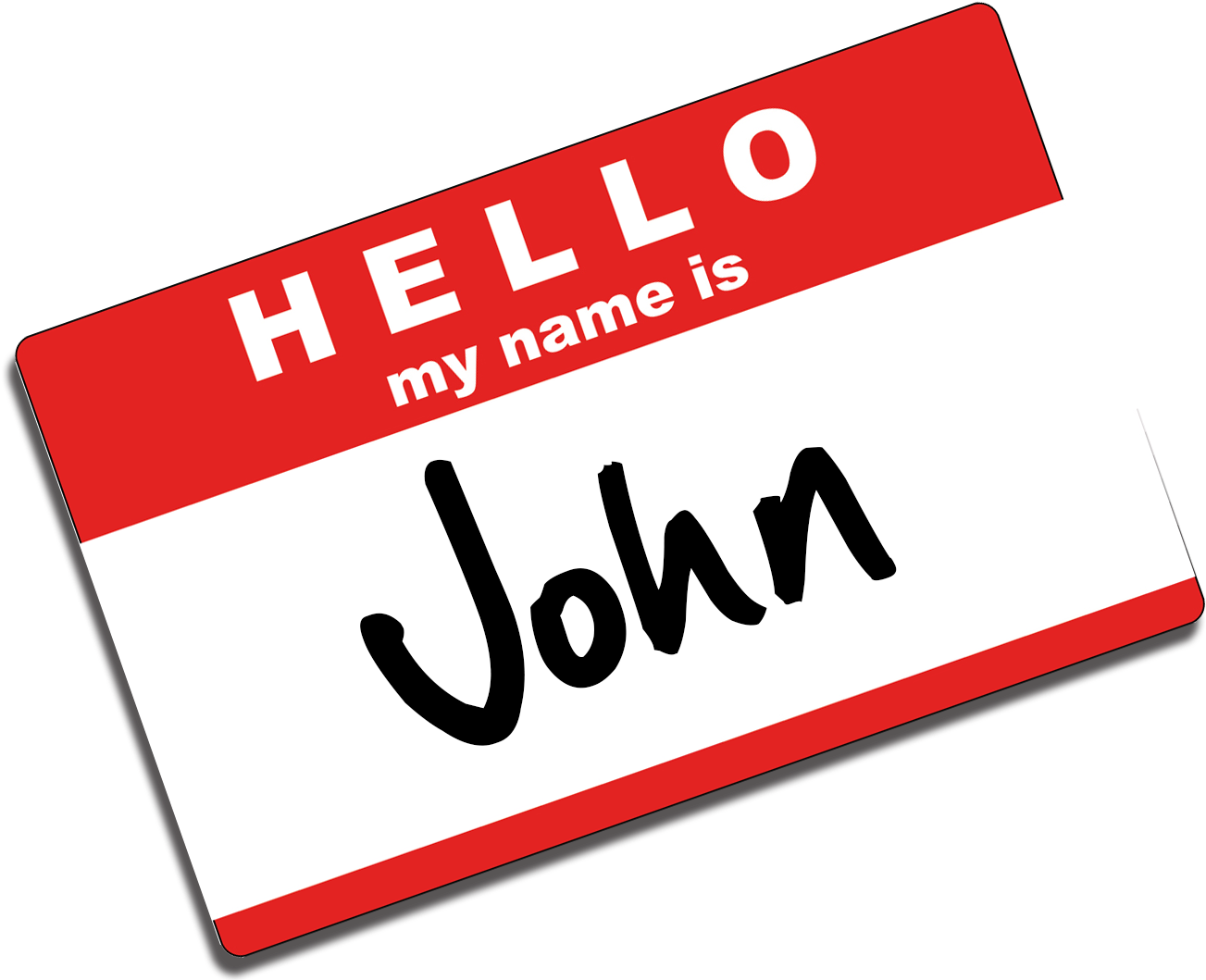 A Name Tag With A Name On It