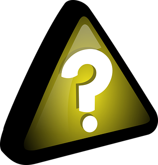 A Yellow Triangle With A White Question Mark In The Middle