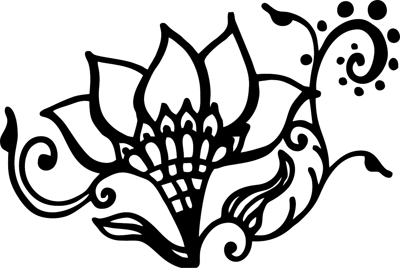 A Black Background With A Flower Design