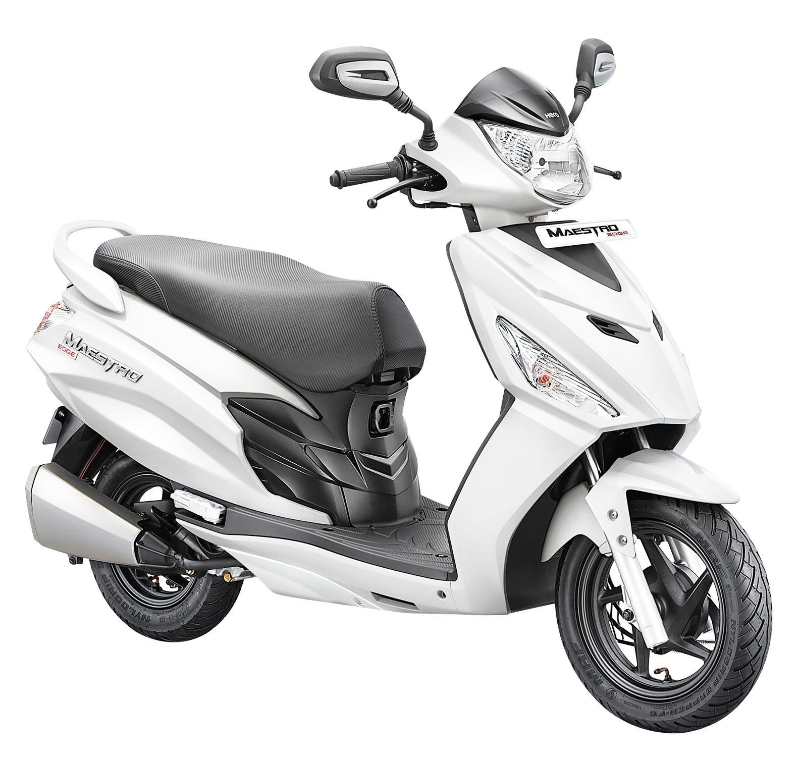 A White Scooter With Black Seat