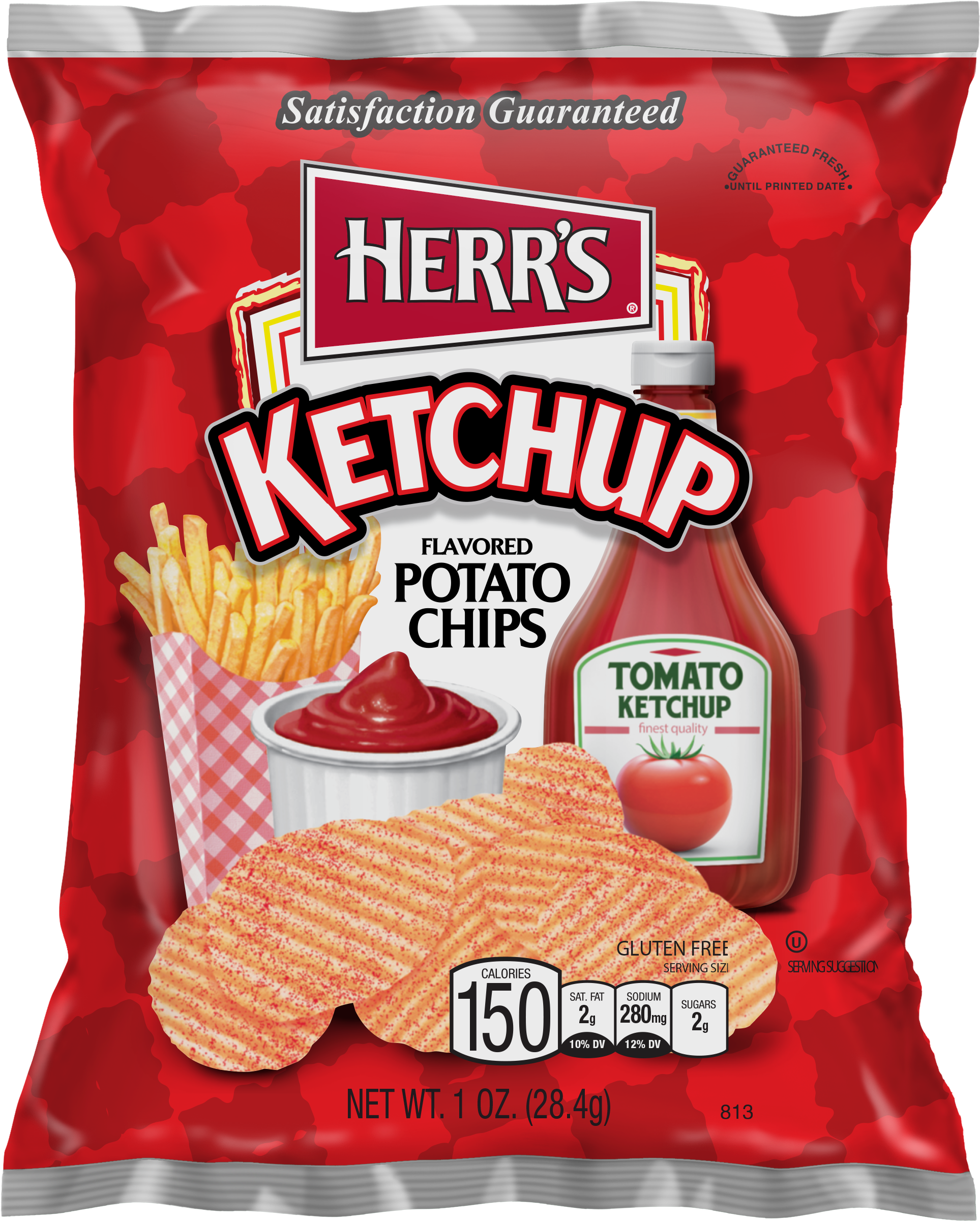 A Bag Of Chips With Ketchup And Ketchup