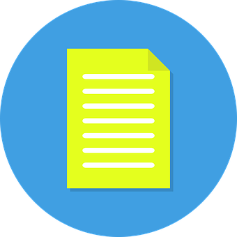 A Yellow Paper With White Lines On A Blue Circle