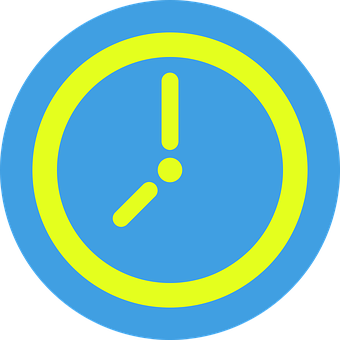 A Blue And Yellow Clock