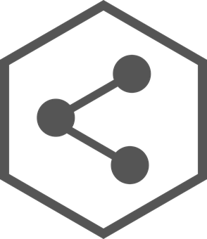 A Black And Grey Hexagon With A White Dot In The Center