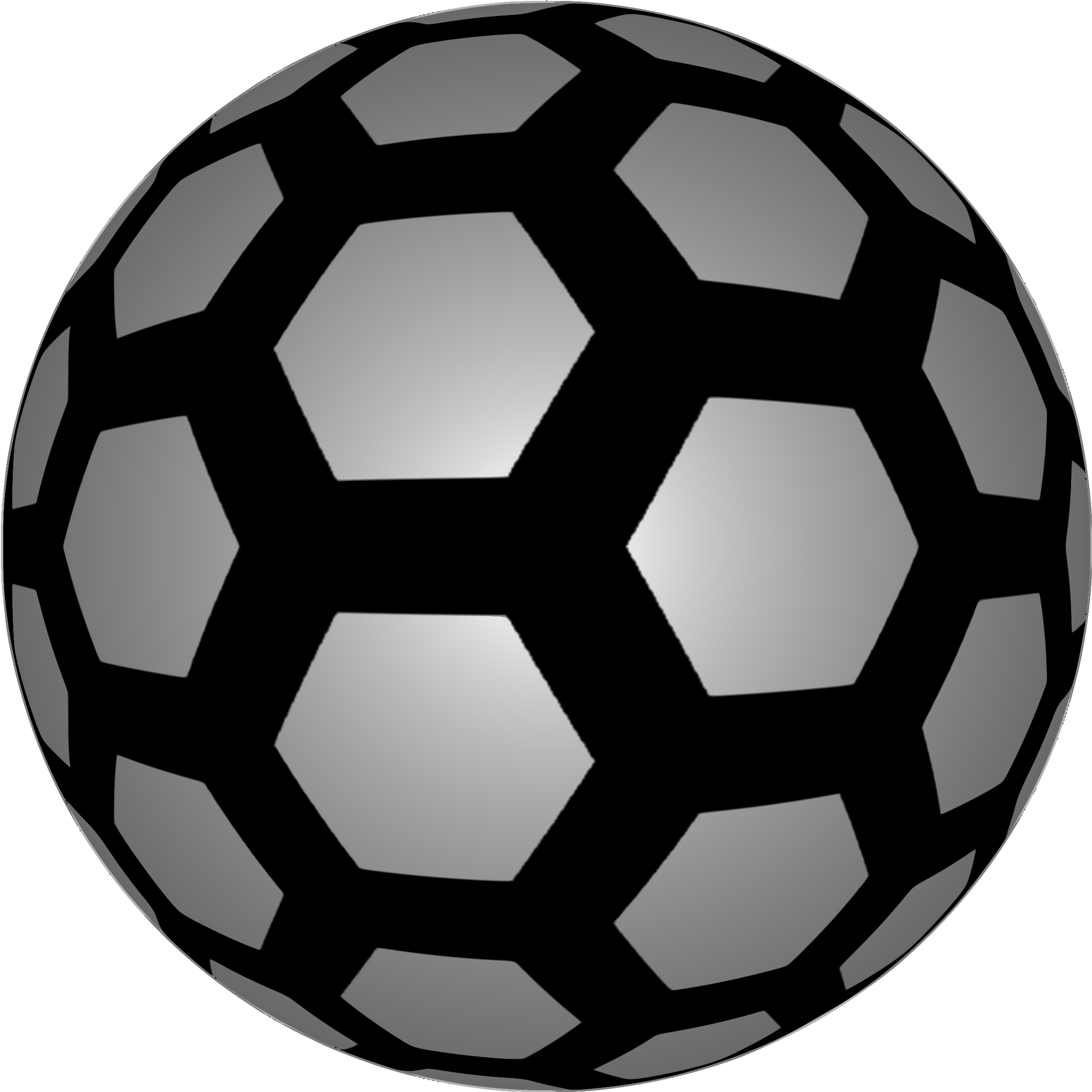 A Black And White Ball With Hexagons
