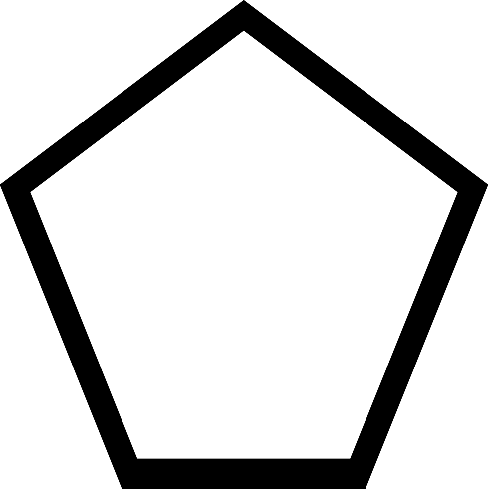 A Black Hexagon With White Lines