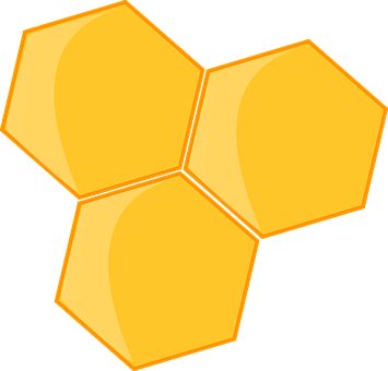 A Yellow Hexagons On A Black Background