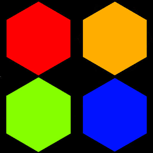 A Group Of Hexagons With Different Colors