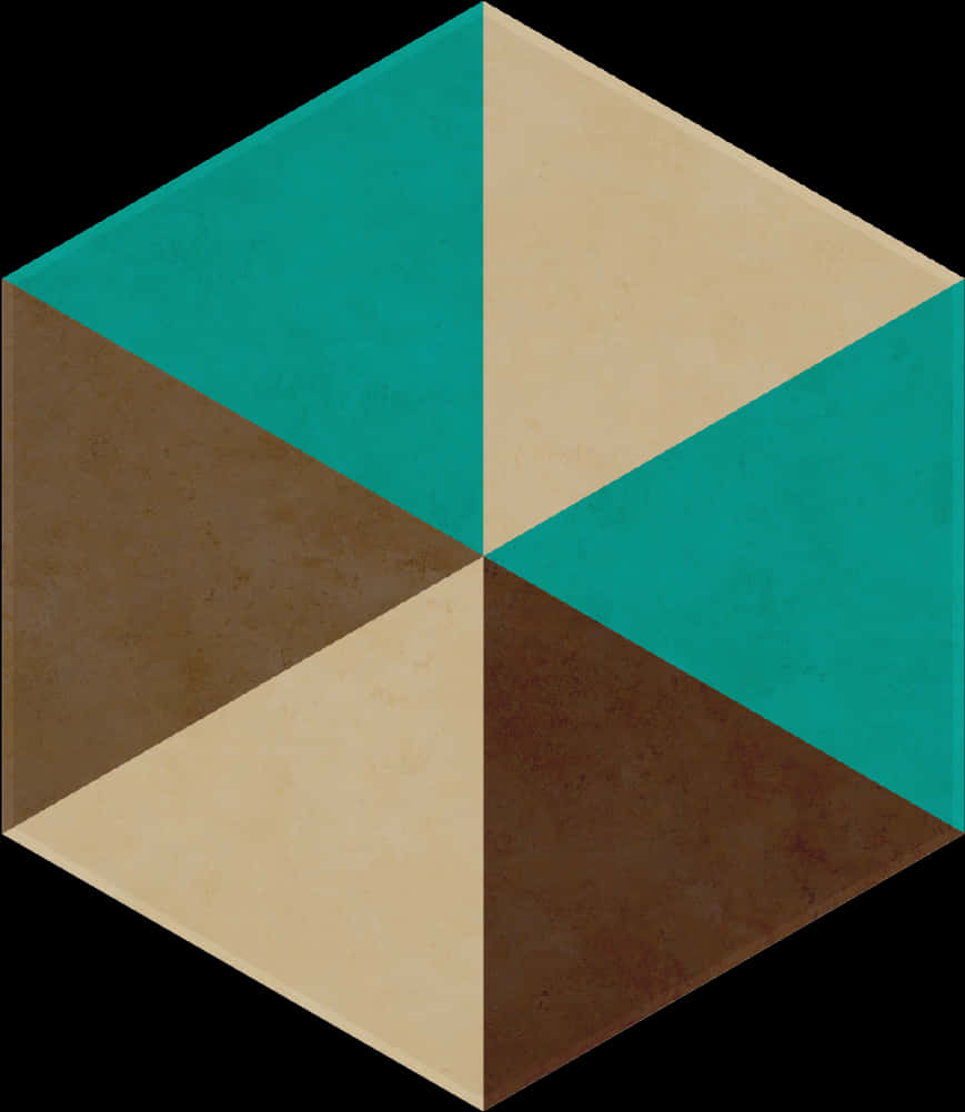 A Hexagon Shaped Tile With Different Colors