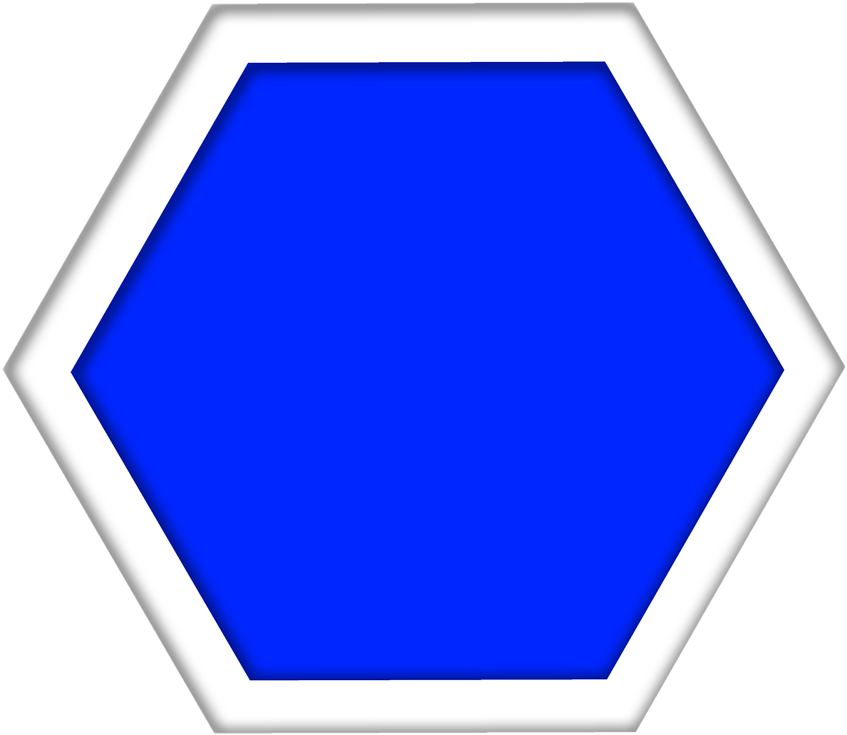 A Blue Hexagon With White Border