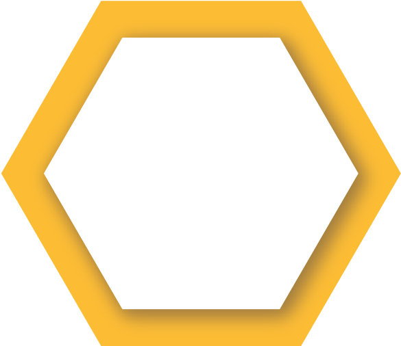 A White Hexagon With Yellow Edges