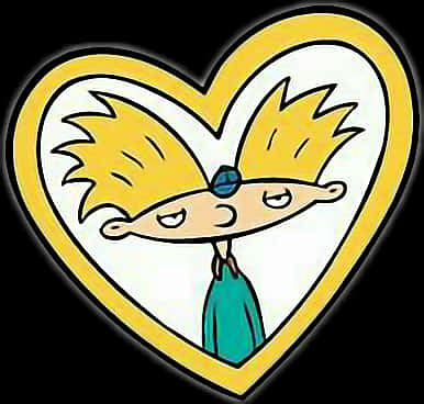 A Cartoon Character In A Heart