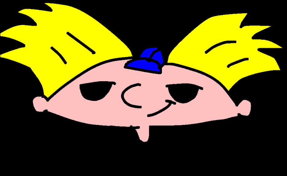 A Cartoon Of A Face With Yellow Hair