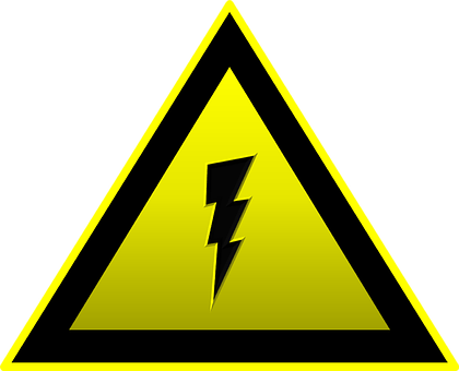 A Yellow Triangle With A Lightning Bolt In The Middle