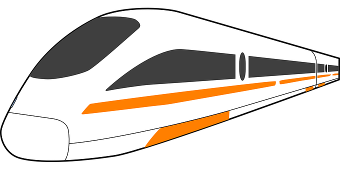 A White And Orange Train