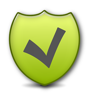 A Green Shield With A Black Check Mark