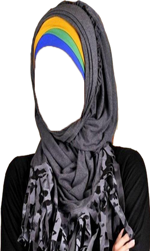 A Person With A Scarf Over Their Head