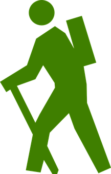 A Green Silhouette Of A Man Holding A Shovel