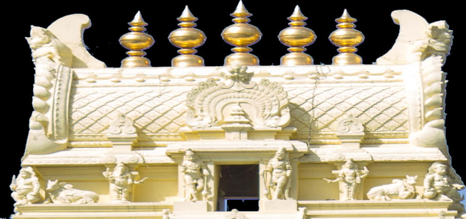 A White Building With Gold Decorations