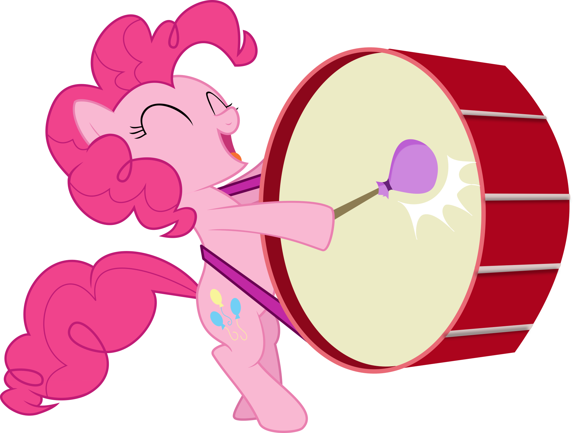 Cartoon A Cartoon Of A Pink Pony Playing A Drum