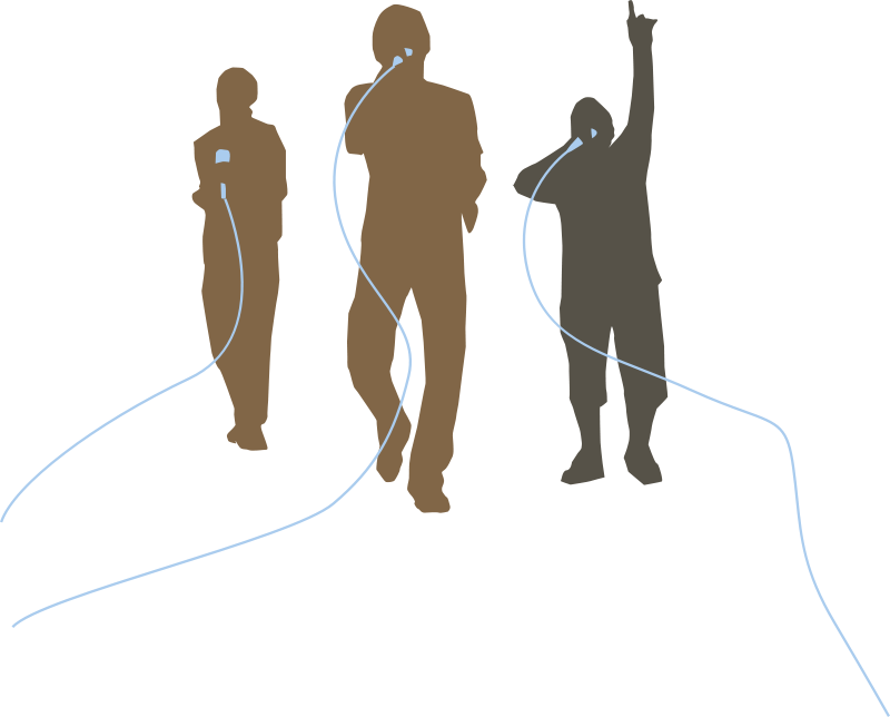 A Group Of People Holding A Cord