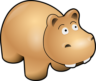 A Cartoon Hippo Toy