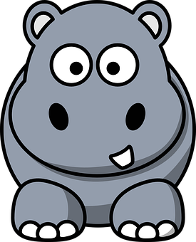 A Cartoon Of A Hippo