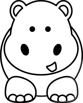 A White Outline Of A Hippo