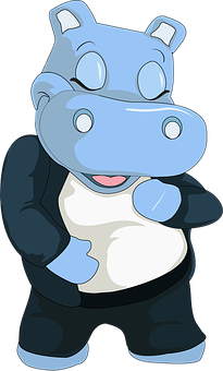 A Cartoon Of A Hippo