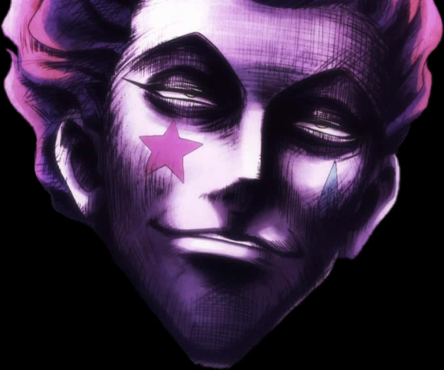 A Cartoon Of A Man With A Purple Face