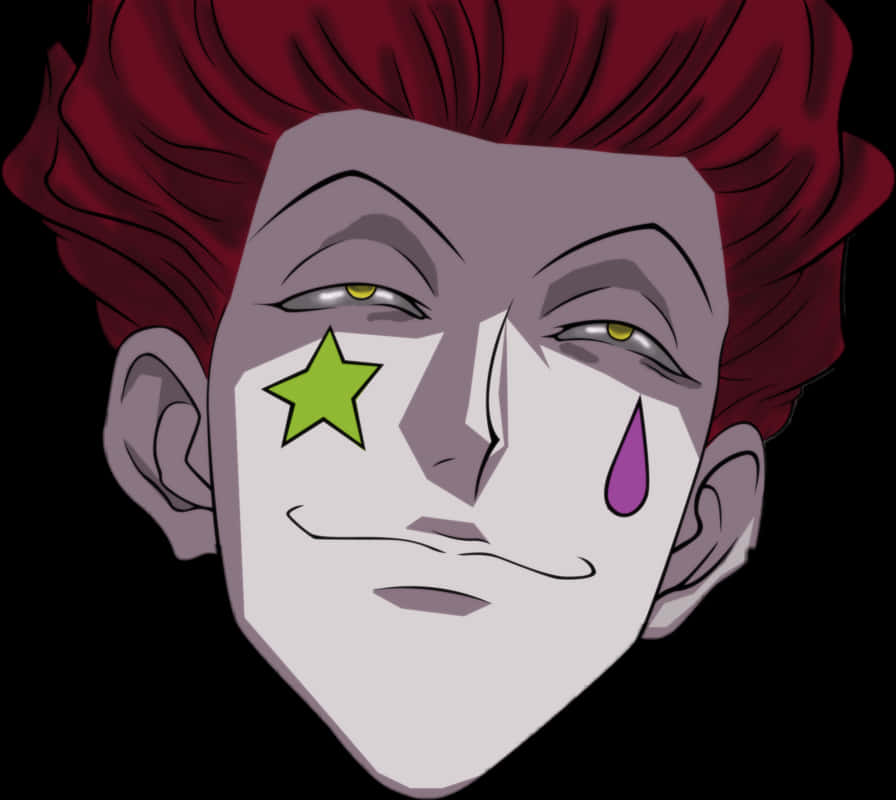 A Cartoon Of A Man With Red Hair And A Tear Drop On His Face