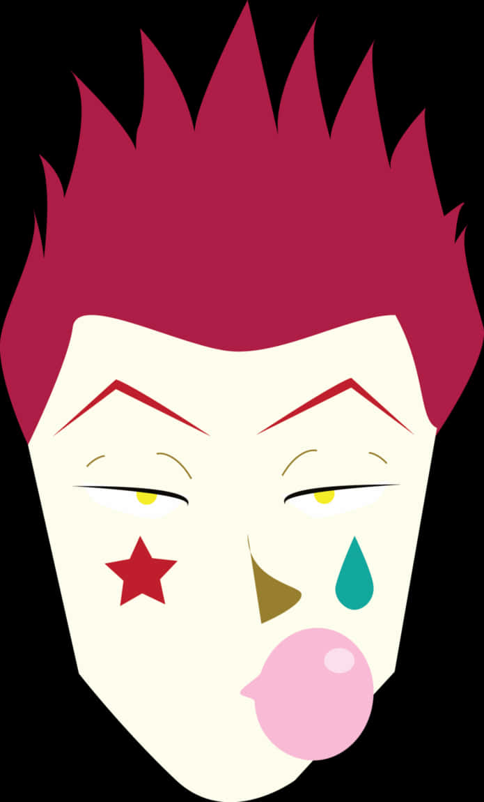 A Cartoon Of A Man With Red Hair And A Teardrop On His Face