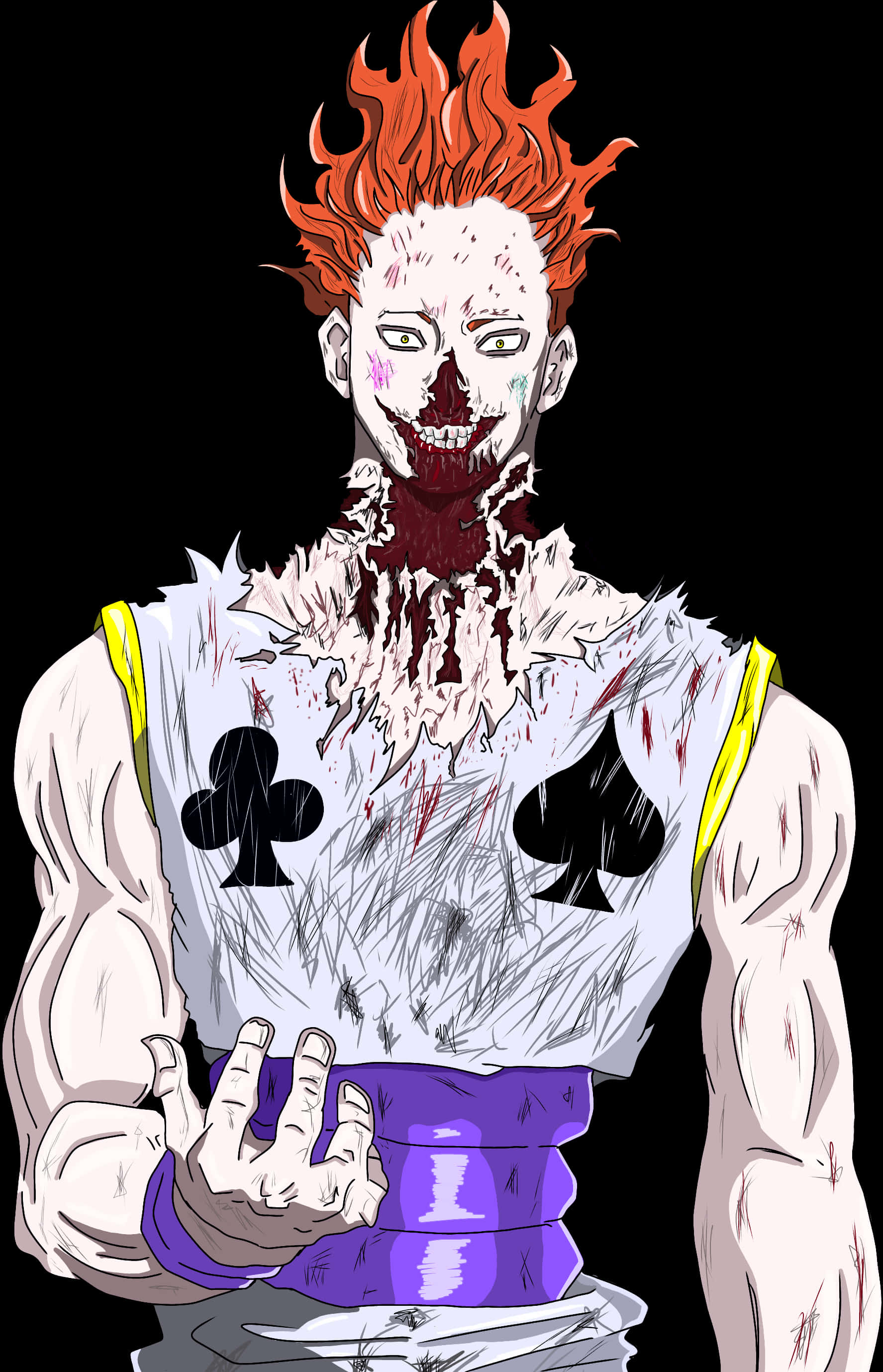 A Man With Red Hair And A Bloody Face
