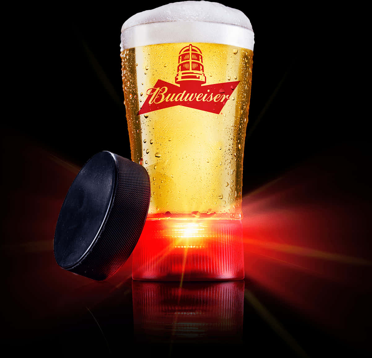 A Glass Of Beer With A Puck