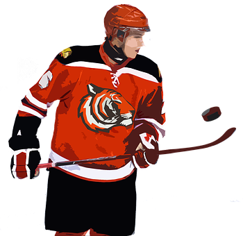 A Hockey Player In A Red Uniform