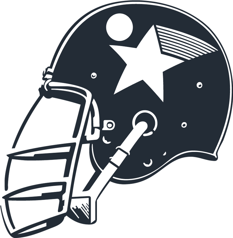 A Football Helmet With A Star And A White Star On It
