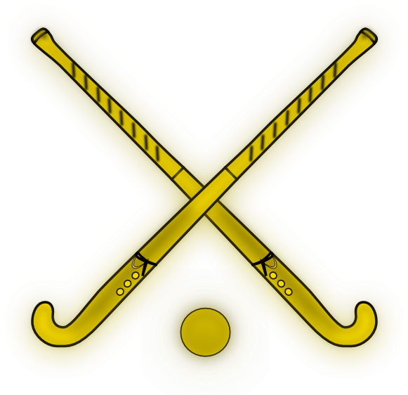 A Yellow Field Hockey Sticks And A Ball
