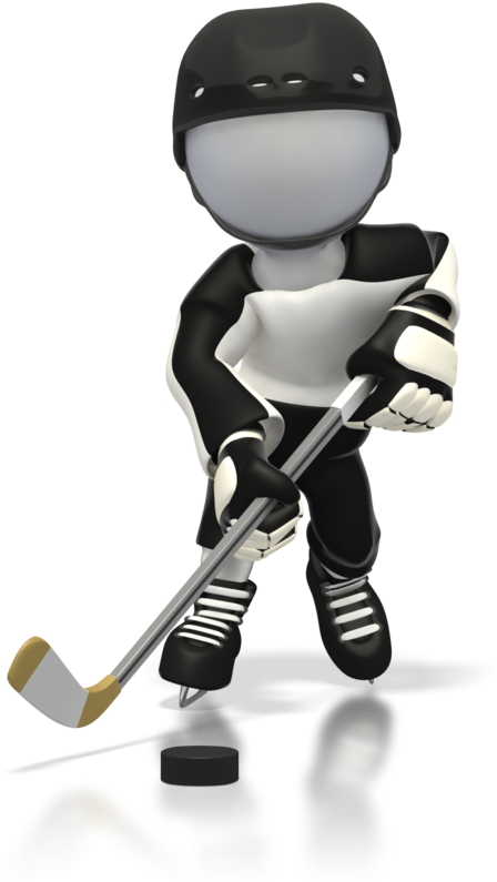 A Cartoon Hockey Player With A Stick