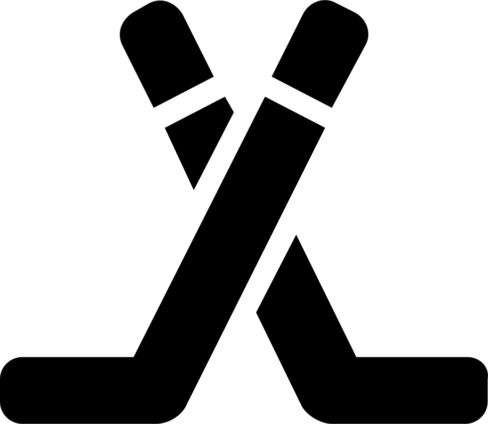 A Black And White Outline Of A Hockey Stick