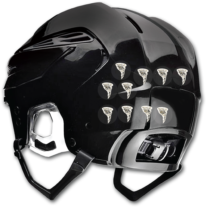 A Black Helmet With White Design On It