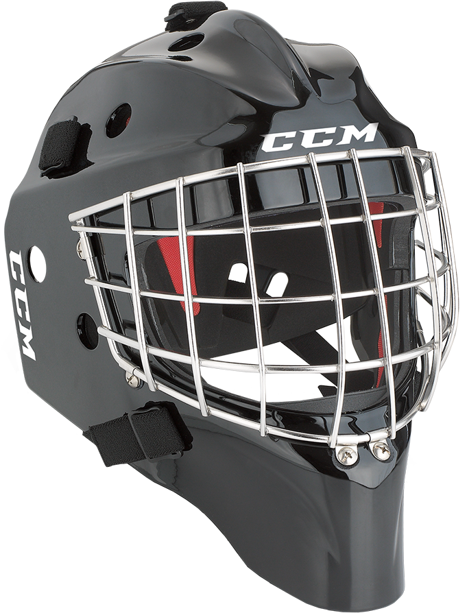 A Black Hockey Mask With A Metal Cage