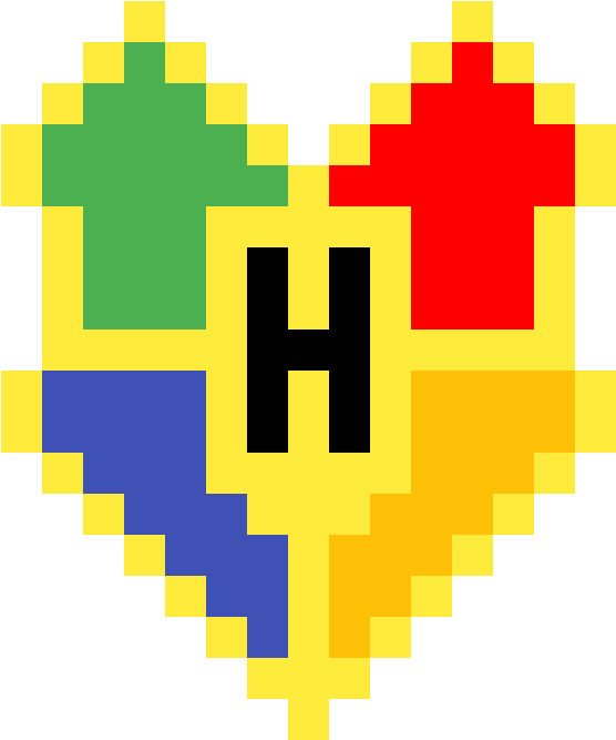 A Heart Shaped Pixel Art With Arrows In Different Colors