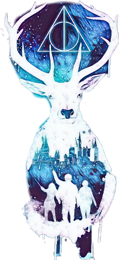 A Deer With A City And People