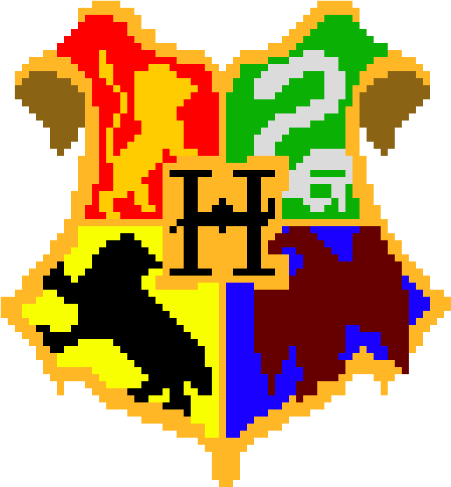 A Pixel Art Of A Shield With Different Colors